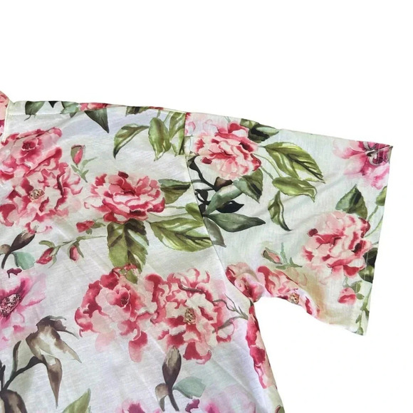 Show Me Your MuMu White Floral Print Robe Short Sleeve Size Small Women's - Picture 4 of 12